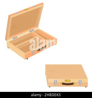 Vector design of wooden box for storing things. Stock Vector