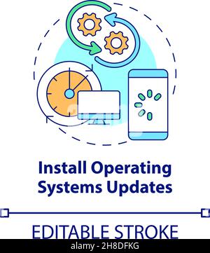 Operating system updates installation concept icon Stock Vector