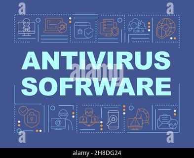 Antivirus software installing to safe personal data word concepts banner Stock Vector
