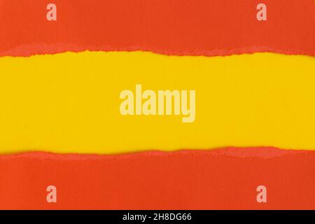 Red torn paper with space for text with yellow background Stock Photo
