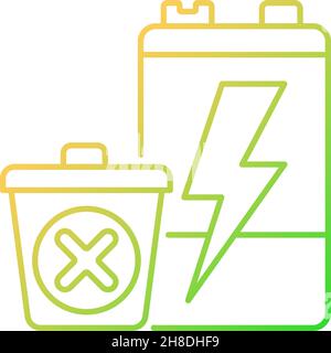 No battery disposal gradient linear vector icon Stock Vector