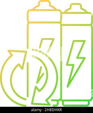 Lithium-ion battery recycling gradient linear vector icon Stock Vector