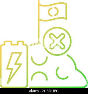 No battery landfills gradient linear vector icon Stock Vector