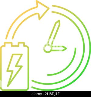 Battery lifetime gradient linear vector icon Stock Vector