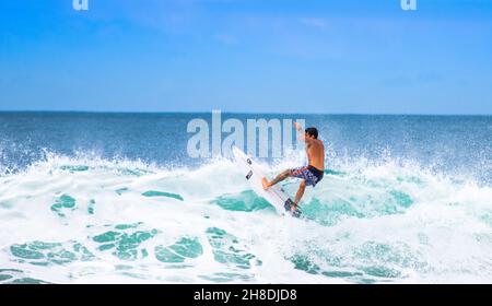 FLORIANOPOLIS BRAZIL Apr 01 2019 A Beautiful Shot Of A Man Surfing 
