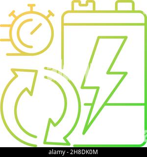 Battery recycling rates gradient linear vector icon Stock Vector