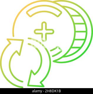 Recyclable silver-oxide batteries gradient linear vector icon Stock Vector