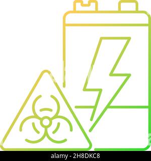 Battery toxicity gradient linear vector icon Stock Vector