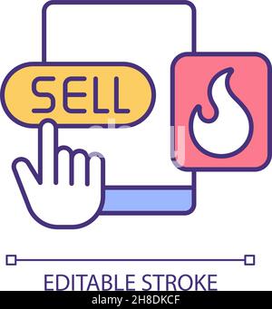 Online hot deals RGB color icon Stock Vector