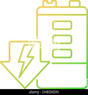 Battery discharging gradient linear vector icon Stock Vector