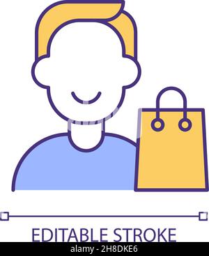 Satisfied client RGB color icon Stock Vector