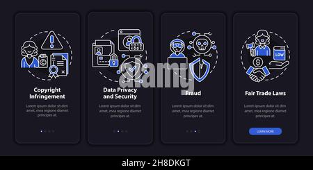Digital entrepreneurship risks onboarding mobile app page screen Stock Vector