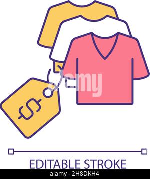 Selling clothes RGB color icon Stock Vector