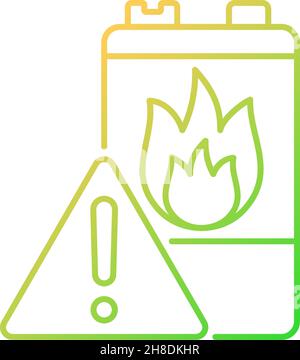 Battery flammability gradient linear vector icon Stock Vector