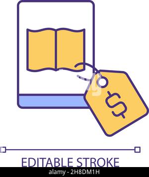 Buying ebooks online RGB color icon Stock Vector
