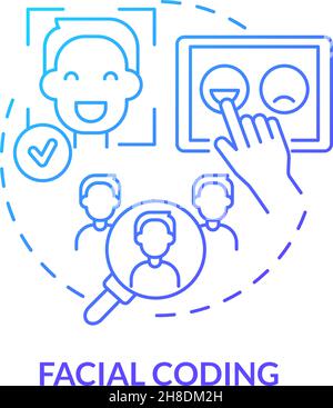 Face recognition concept icon Stock Vector