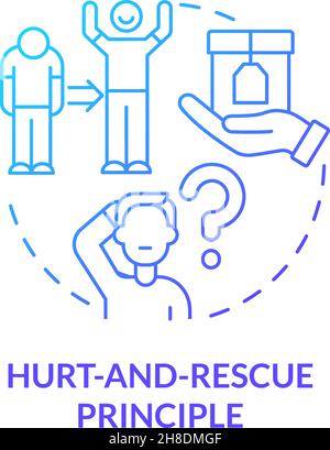 Hurt-and-rescue approach concept icon Stock Vector