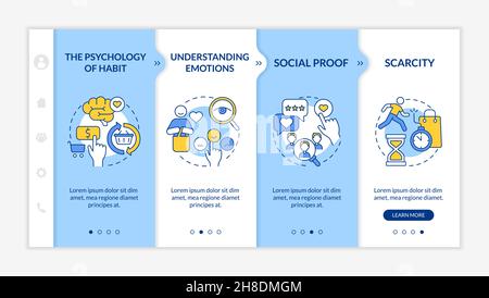 Neuromarketing essentials onboarding vector template Stock Vector