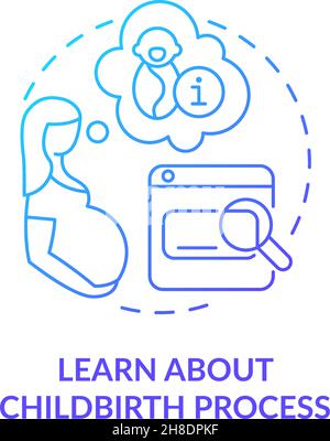 Learn about childbirth process concept icon Stock Vector Image & Art ...