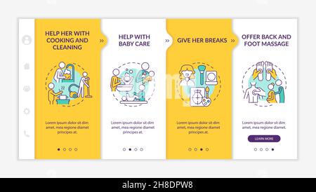 Family support during pregnancy onboarding vector template Stock Vector