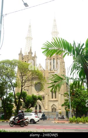 Jakarta Cathedral is a Roman Catholic cathedral in Jakarta, Indonesia, which is also the seat of the Roman Catholic Archbishop of Jakarta Stock Photo