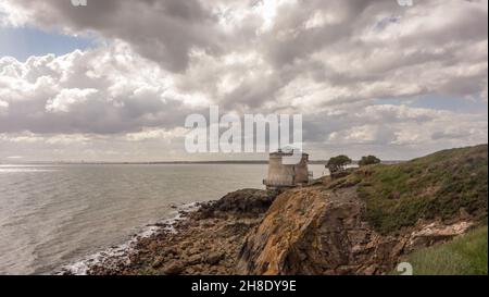 Refurbished Martello Tower at Red Rock, Sutton on Howth Head Peninsula near Dublin, Ireland. Stock Photo