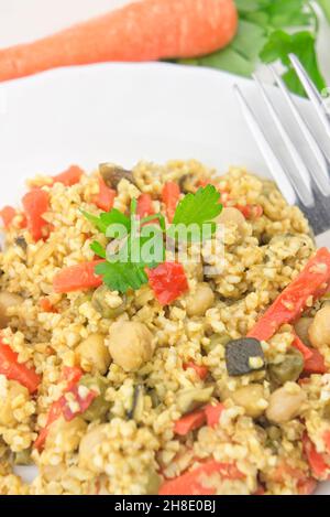 Vegetarian couscous closeup Stock Photo