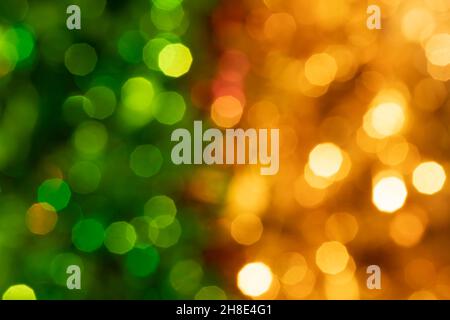 A Christmas background or texture with lots of bokeh Stock Photo