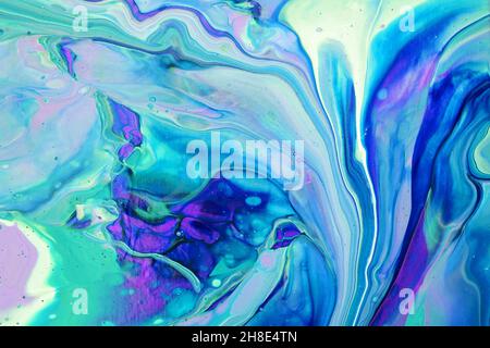 Fluid art painting. Abstract decorative marble texture.  Stock Photo