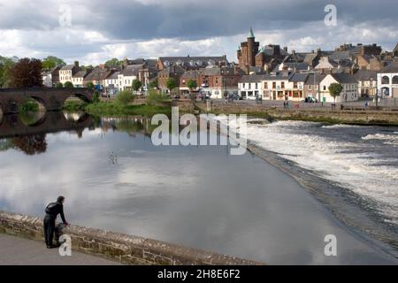 Devorgilla's Bridge over River Nith, Dumfries & Galloway, Scotland Stock Photo