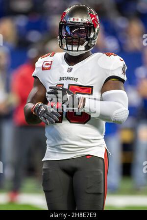 Tampa Bay Buccaneers linebacker Devin White (45) walks to the line during a  NFL football game against the Green Bay Packers, Sunday, Sept. 25, 2022 in  Tampa, Fla. (AP Photo/Alex Menendez Stock