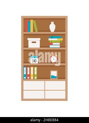 Bookcase. Flat style vector design template.EPS 10 Stock Vector