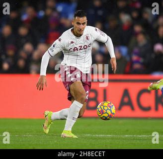 27 November - Crystal Palace v Aston Villa - Premier League - Selhurst Park  Aston Villa's Anwar El Ghazi during the match at Selhurst Park Picture Credit : © Mark Pain / Alamy Live News Stock Photo