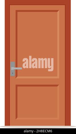 Vector Closed Door with Frame Isolated on Background EPS 10 Stock Vector