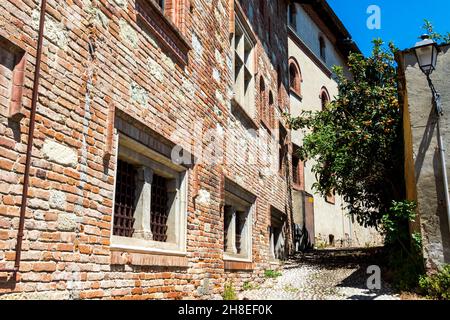 Gabiano Monferrato, Alessandria, Piedmont, Italy - June 10 2021: Detail of a typical street in a sunny day Gabiano Monferrato, Alessandria, Piedmont, Italy - June 10 2021: Detail of a typical street in a sunny day