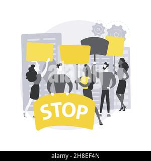 Mass protest abstract concept vector illustration. Stock Vector