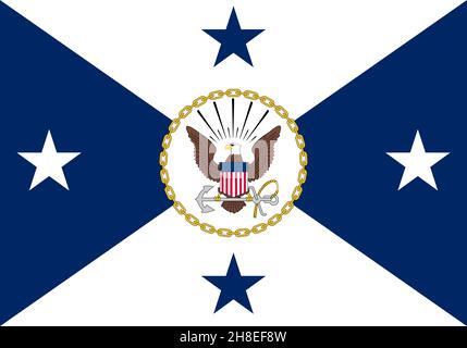 Minsk, Belarus - May, 2021: Top view of flag of United States Vice Chief of Naval Operations, no flagpole. Plane design, layout. Flag background. Stock Photo