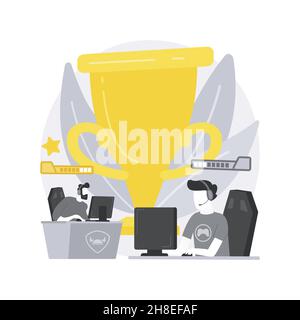 E-sport tournament abstract concept vector illustration. Stock Vector