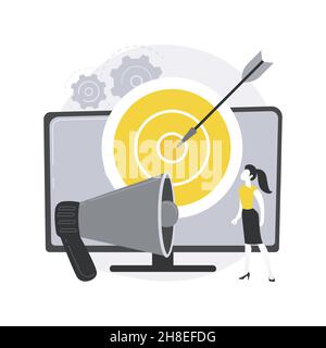 Addressable TV advertising abstract concept vector illustration. Stock Vector