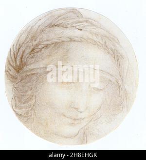 LEONARDO DA VINCI. HEAD OF ST ANNE Stock Photo