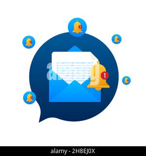 Enable reminder notification. Email notification. Message alert. Vector stock illustration. Stock Vector