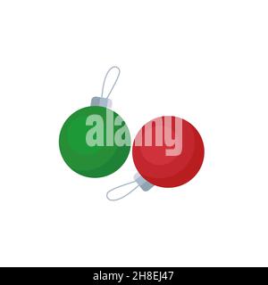 3d multicolored Christmas balls. New year background. ESP 10 Stock Vector