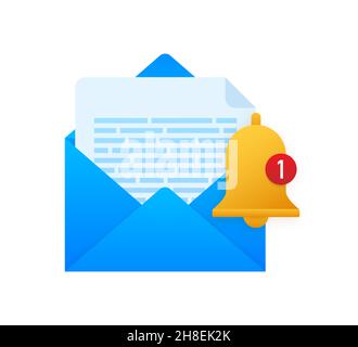 Enable reminder notification. Email notification. Message alert. Vector stock illustration. Stock Vector