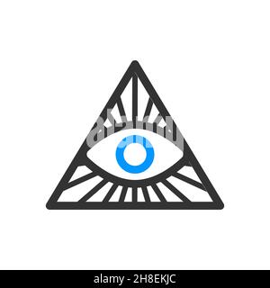 All seeing eye symbol, masonic symbol. Stock vector illustration isolated Stock Vector