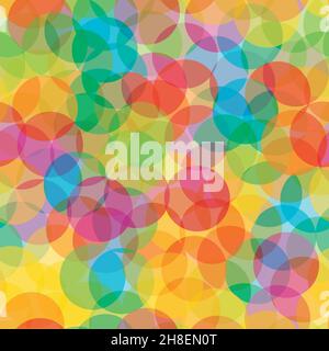 Multicolored background of transparent overlapping circles Stock Vector