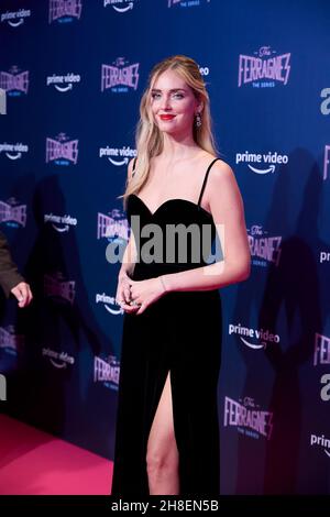 Madrid. Spain. 20211129,  Chiara Ferragni attends ‘The Ferragnez’ Amazon Original Premiere at Yelmo Luxury Palafox on November 29, 2021 in Madrid, Spain Stock Photo