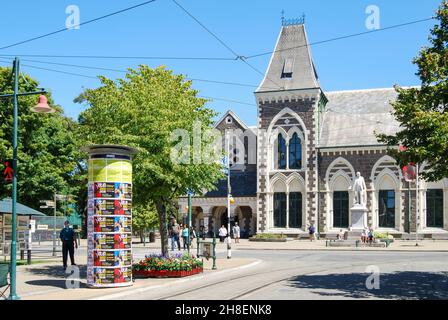 Canterbury Museum from Worcester Boulevard, Christchurch, Canterbury, South Island, New Zealand Stock Photo