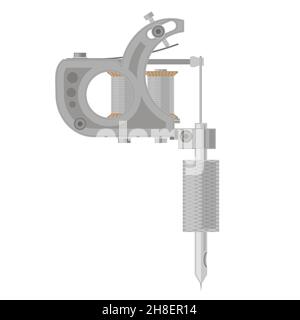 Induction Tattoo Machine Isolated on White Background Stock Vector