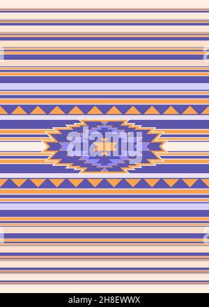 Southwestern blanket abstract design in repeat seamless pattern - Vector Illustration Stock Vector