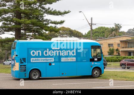 On demand public transport in Sydney northern beaches region, designed to improve connectivity for local community,Sydney,Australia Stock Photo